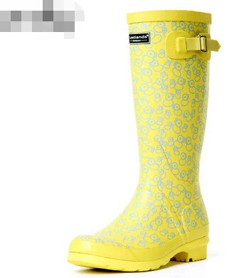 New women knee high rubber boots rain 