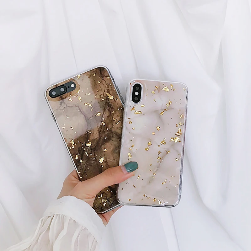 Чехол для телефона iphone6 6plus 6S 7 8 X XS MAX XR ретро и искусство Золотая фольга мраморная