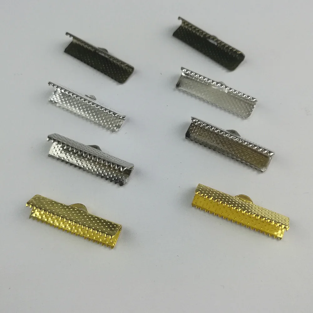 

Ribbon Crimp End Clip Clamps Tips Beads Cap 100PCS 6MM DIY Craft Cord Clasps Ends Crimp End Bead Caps Over Clip Tip Connectors