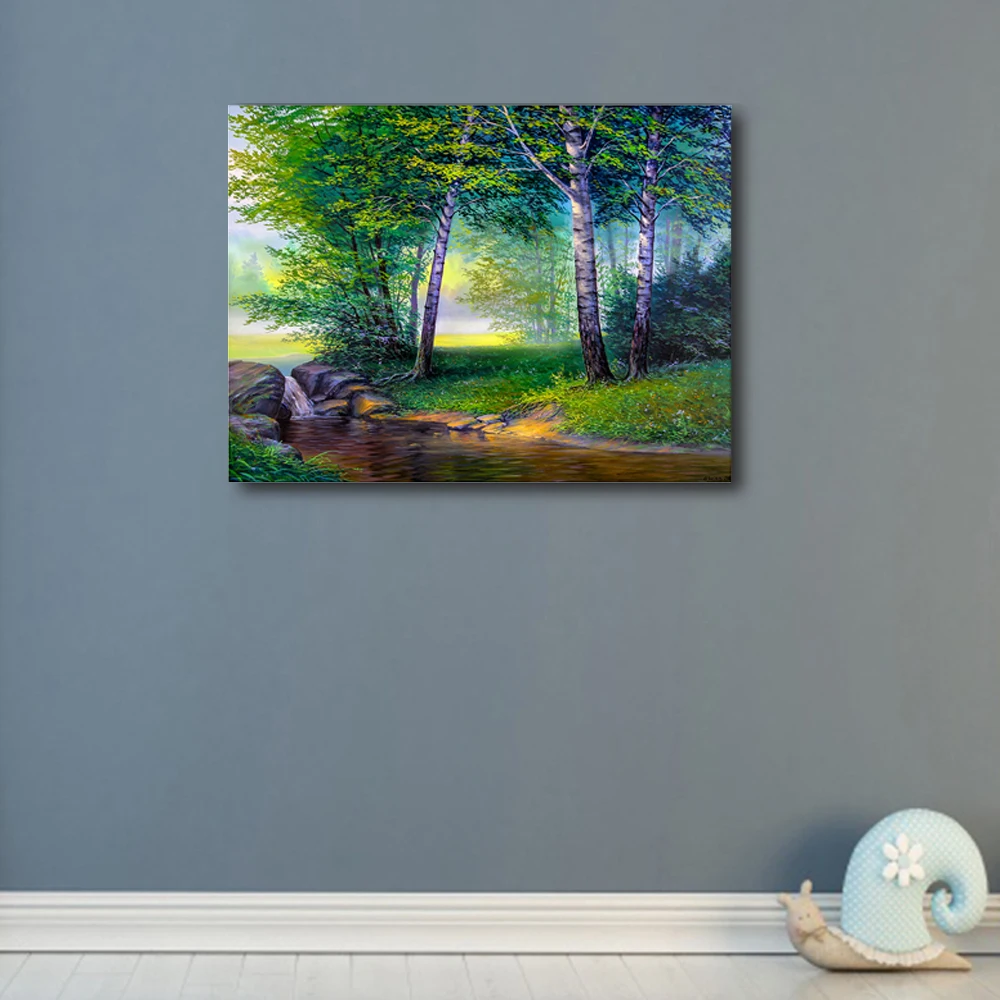 

Abstract Landscape Canvas Painting Picture Wall Art For Home Room Beautiful Forest Posters And Prints Living Room Decoration