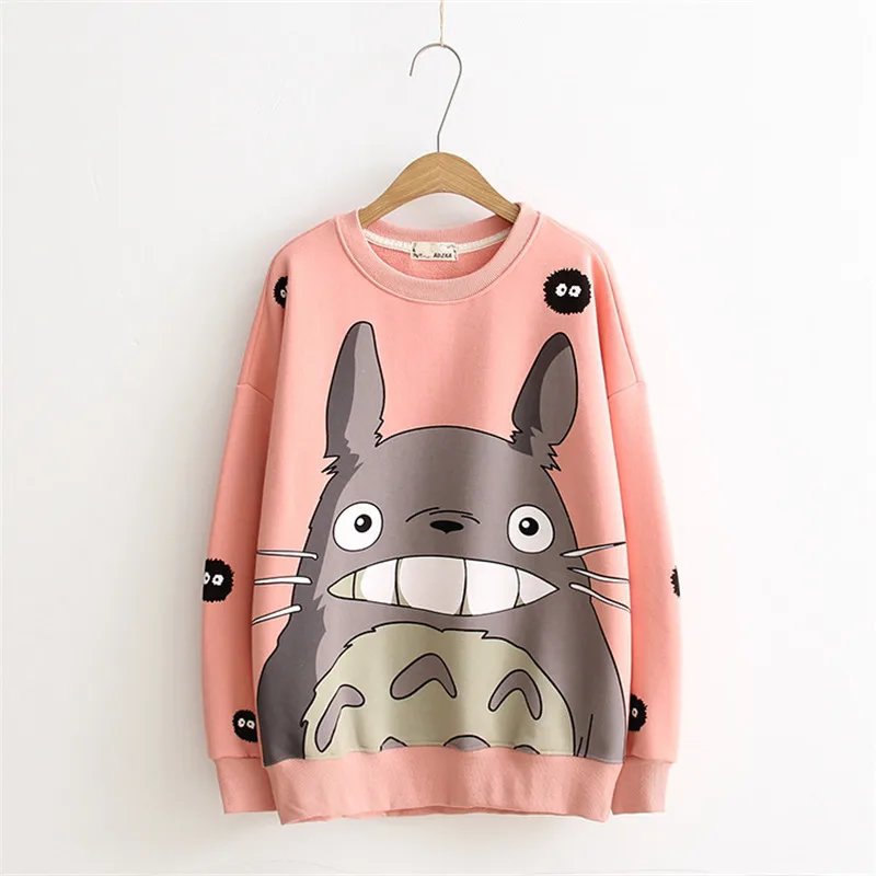 Женские толстовки Harajuku CEODOGG Kawaii Totoro с принтом хлопковый свитер длинными рукавами
