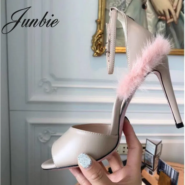 Visón Dedo As Genuino Las Abierto Alta Del Hebilla Verano Cuero Sandalias Tacones Sexy Nueva Correa Mujeres Pic Real De Pic as Pie Piel Junbie xwCqX0R6qp