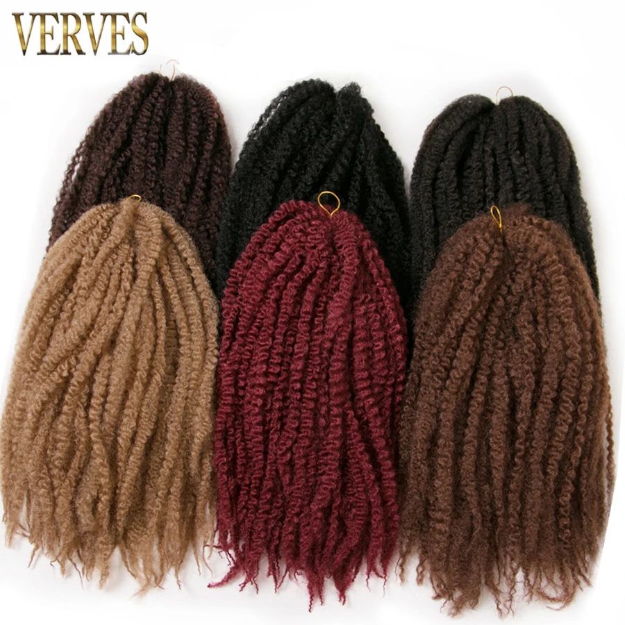 

VERVES Afro Braiding Hair 18 inch Synthetic Crochet Marly Braids Hair extensions 30 strands/pack ombre kinky braid