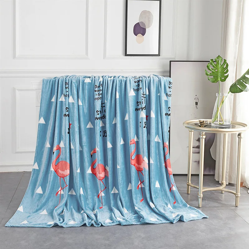 LREA Фламинго синий флис пледы Покрывало одеяло теплое для дивана большой размер покрывало домашний текстиль