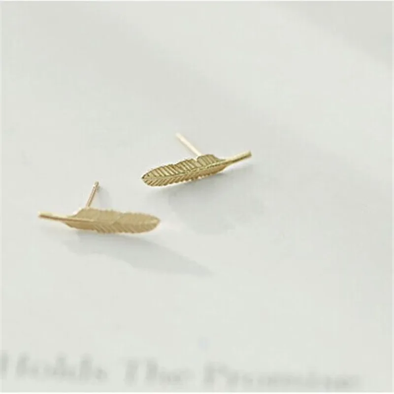Shunyun Simple Feather / Leaf Stud Earrings for Women Girls Fashion Statement Jewelry Boucles d'oreilles | Украшения и