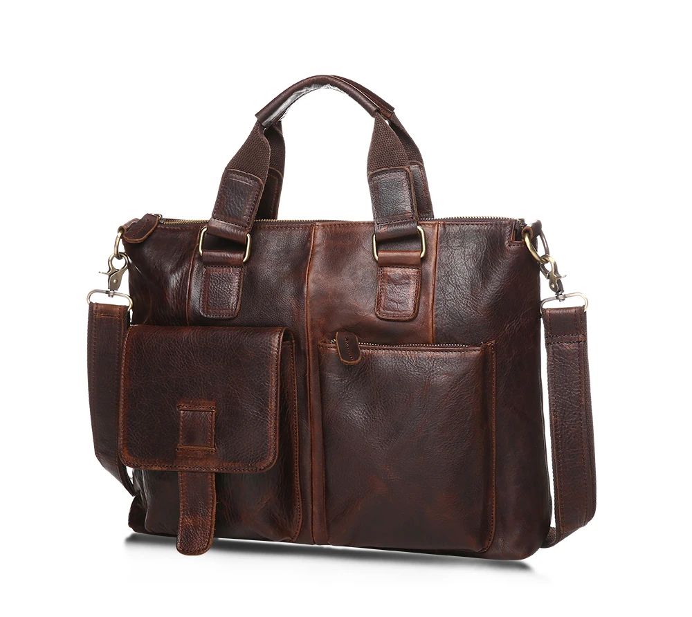 Новый Для мужчин Портфели Для мужчин кожаные мужчина сумка для ноутбука 14 дюймов Бизнес Курьерские сумки Для мужчин сумки на плечо из