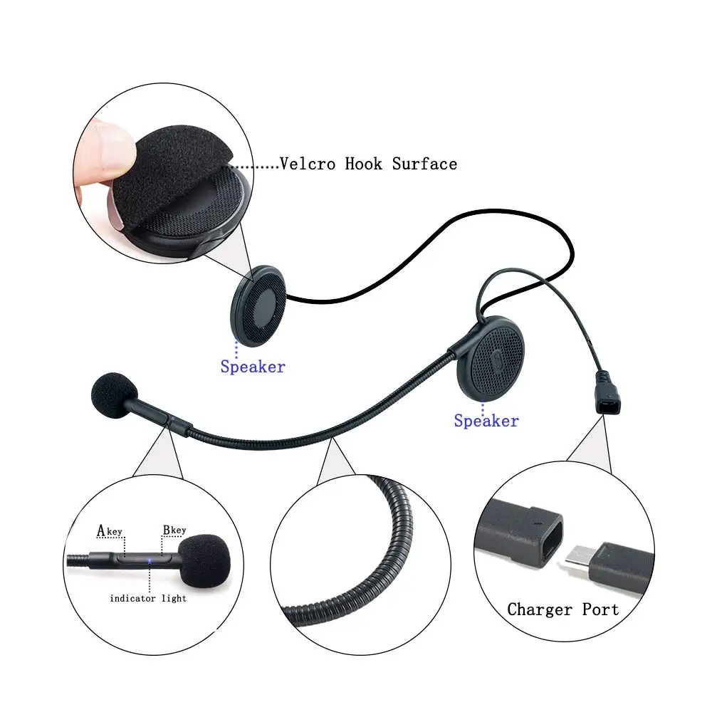 Гарнитура Aileap для мотоциклетного шлема Bluetooth беспроводные наушники с микрофоном