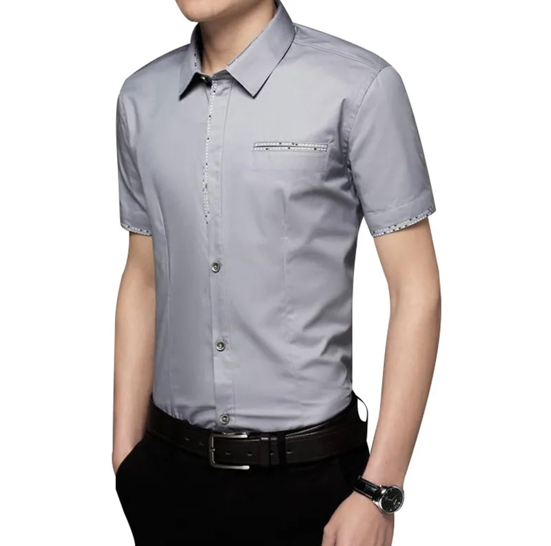 2018 высокое качество Последняя мода Мужская рубашка Повседневная рубашка тонкий большие размеры M-4XL