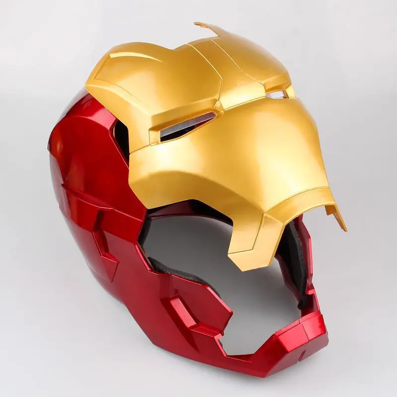 [Funny] Мстители супер герой Железный человек Шлем электронная маска ПВХ фигурка игрушка с светодиодный светильник Коллекция Модель взрослый размер