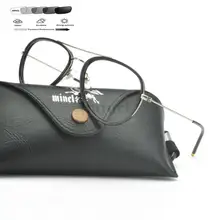 Новая мода пилот солнце фотохромные очки для чтения бизнес Металл полная Рамка брендовая дизайнерская оправа для очков с коробкой FML