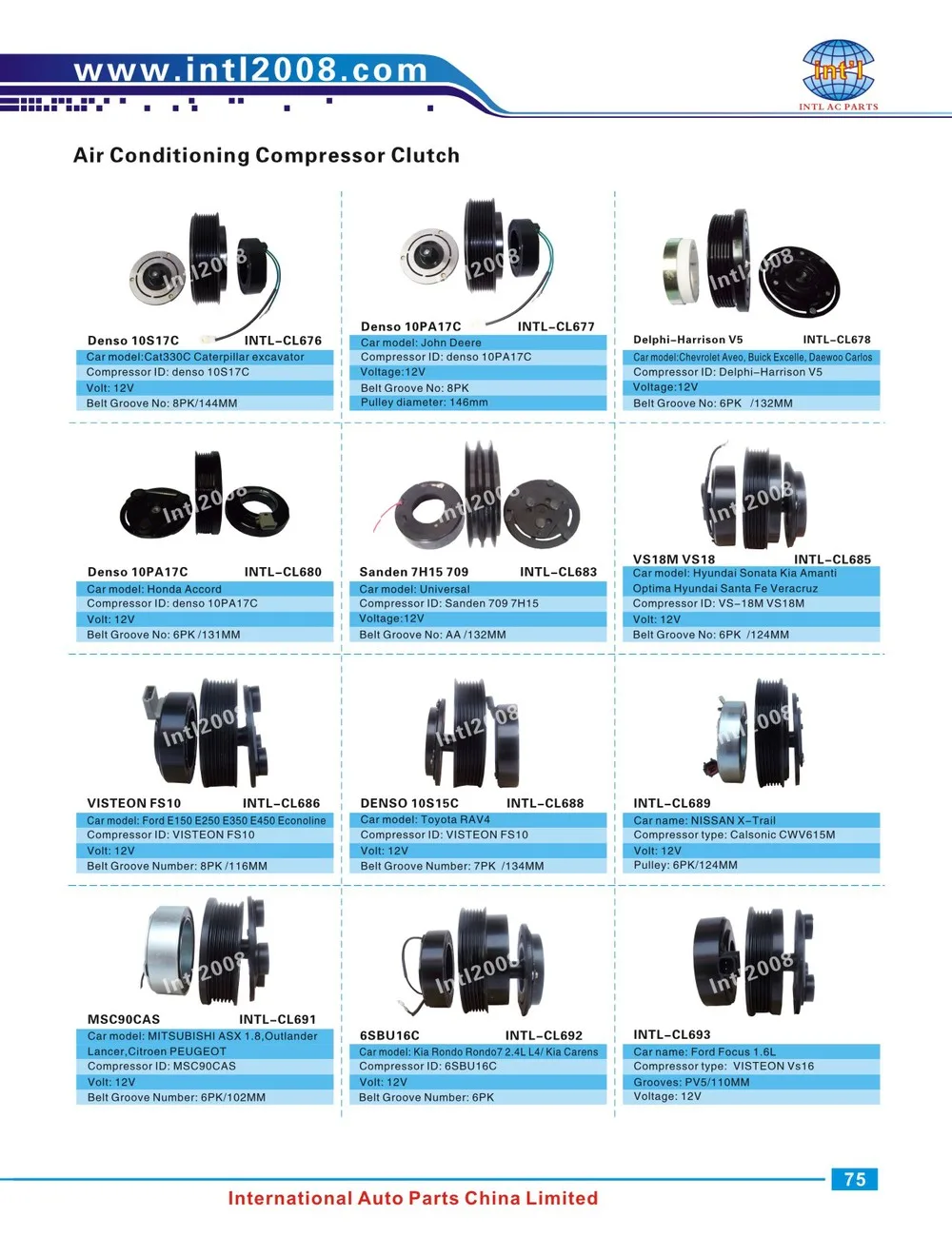 VS-18M vs18m VS18 977012b300 97641-3k220 Авто/C ac компрессор магнитный узел сцепления 6pk ролик для Hyundai