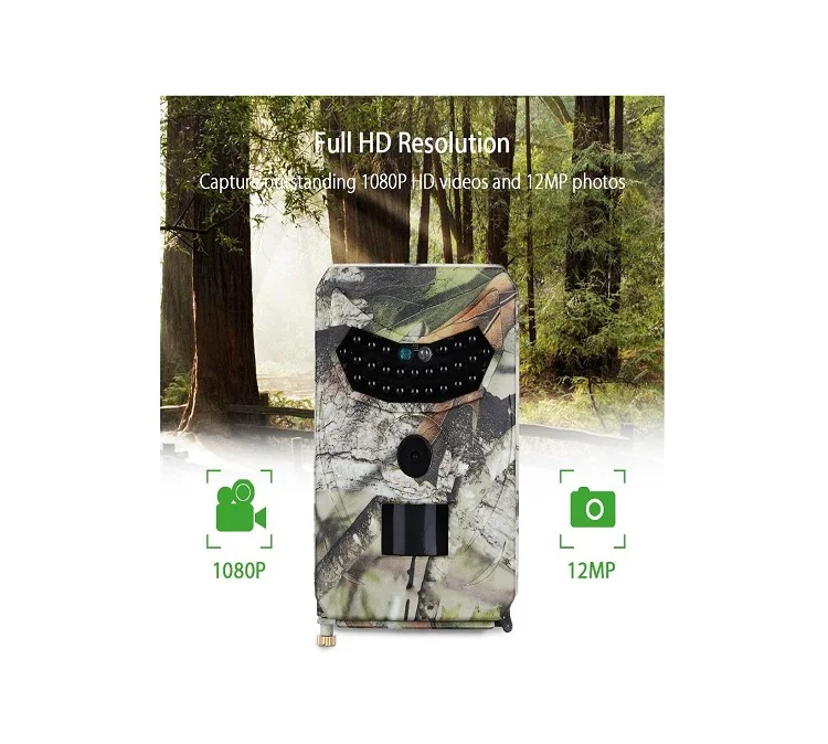 

PDDHKK PR-100 Photo Traps Animals Trail Camera for Hunting 12MP 26pcs 940nm IR LEDs Night Vision 110 Degree PIR Angle Waterproof