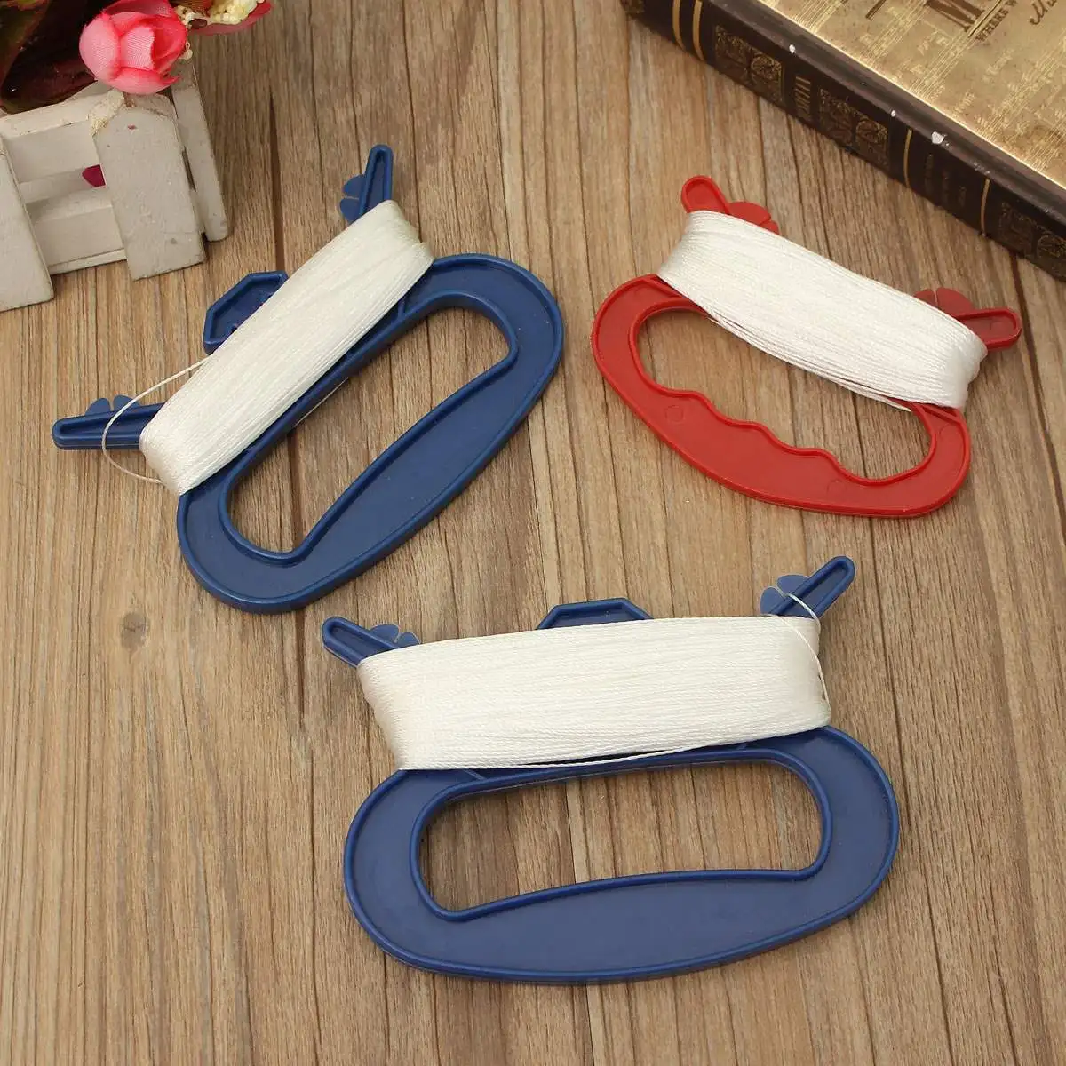 30/50/100m Outdoor Sports Flying Tools Kite Parts Line String w/ D Shape Winder Handle White