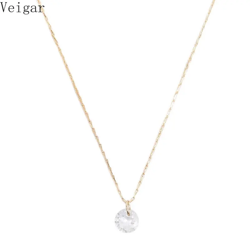 

Tiny Cubic Zircon Pendant Necklace Female 2018 Fashion Jewelry Lady Party Clavicle Chain Chokers Necklaces for Women Gold Color