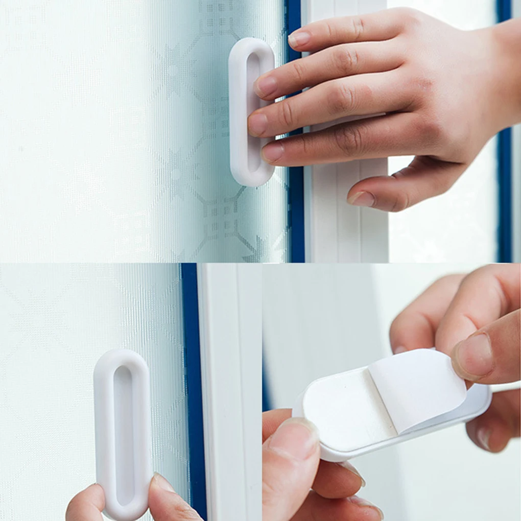

4Pcs/set Self-stick Kitchen Door Window Handle Convenient Opening Stick-on Handles Helper