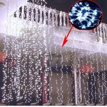 Наружные 3 м* 3 м 300Led занавески световые гирлянды водонепроницаемые Свадебные вечеринки фестиваль фоновое украшение вспышка сказочная струнная лампа