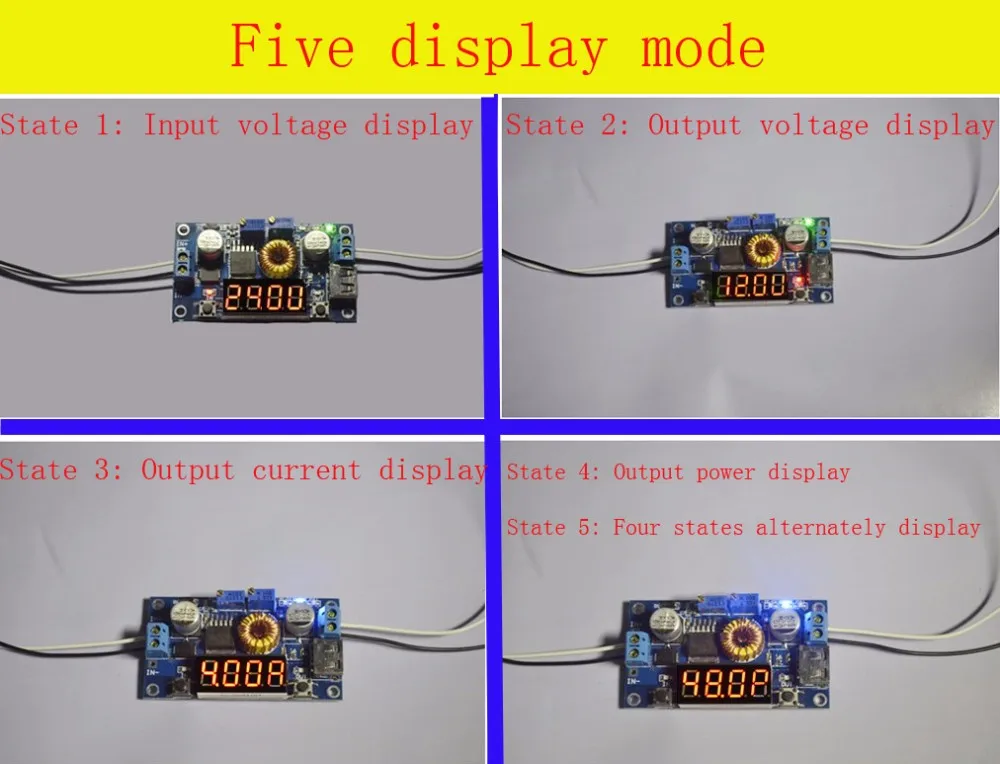 DC-DC Модуль Регулируемый понижающий преобразователь напряжения Регулируемый блок питания светодиодный драйвер с вольтметром DIY Kit CC/CV
