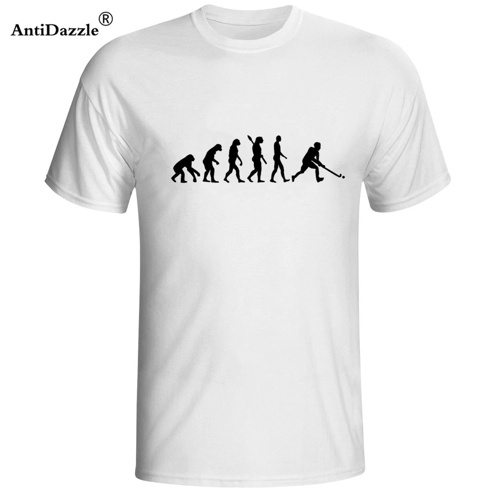 Antidazzle Tee Shirt Printing Design Men Crew Neck Evolution Field Hockeyer Short-Sleeve T Shirts |