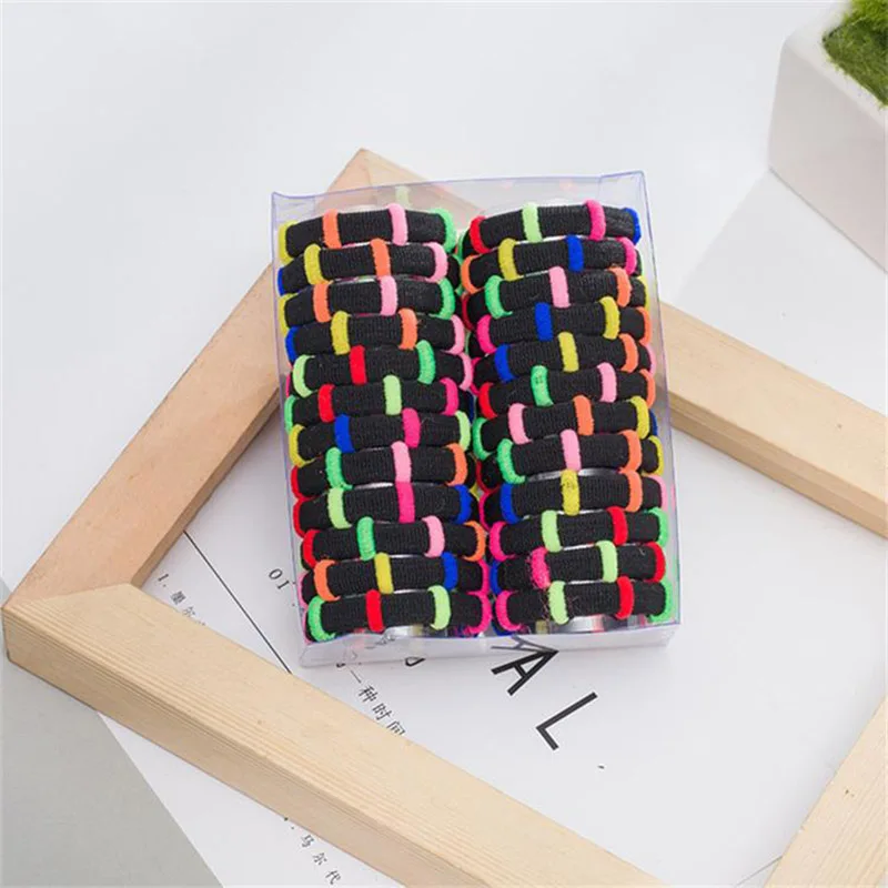 

24Psc Colorful Nylon Elastic Hair Bands Ponytail Holder Rubber Band Scrunchie Headband Women Girls Hair Accessories