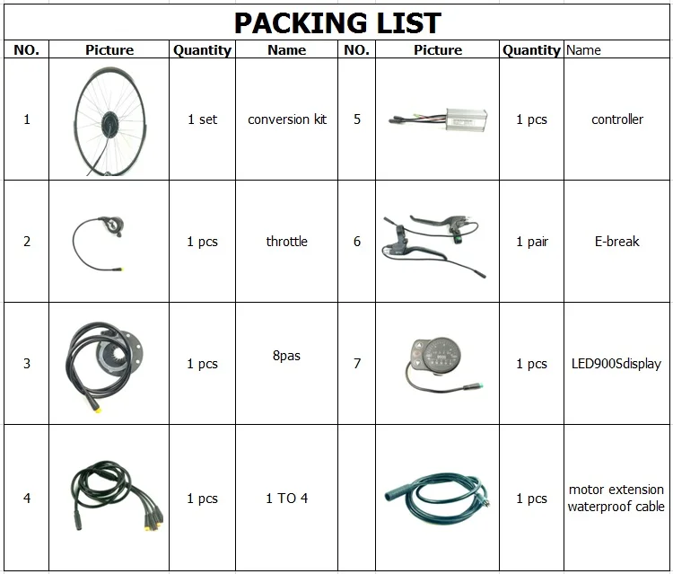 Clearance Waterproof 36V 250W 350W  electric bicycle conversion kit front hub motor ebike wheel with LED900S display 5