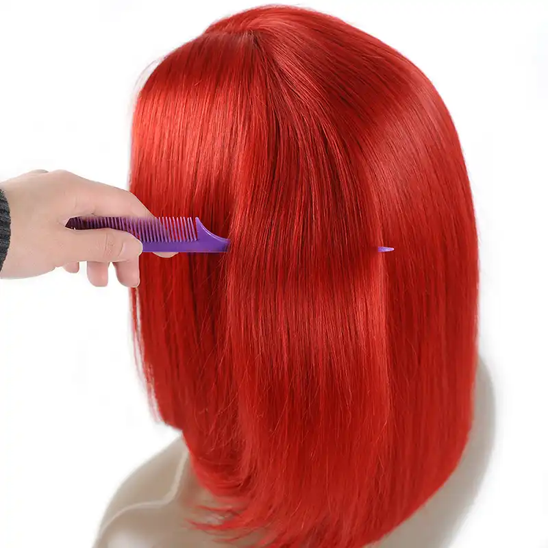 Short Lace Front Human Hair Wigs Red Blonde Burgundy 99j Ombre Bob