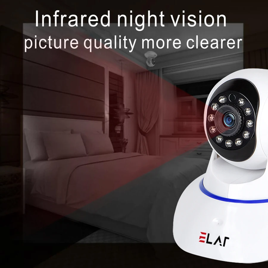 ELAF 720P HD Wireless IP Camera Baby Monitor Home Security Surveillance Network IR Night Vision Motion Detection Alarm Camera