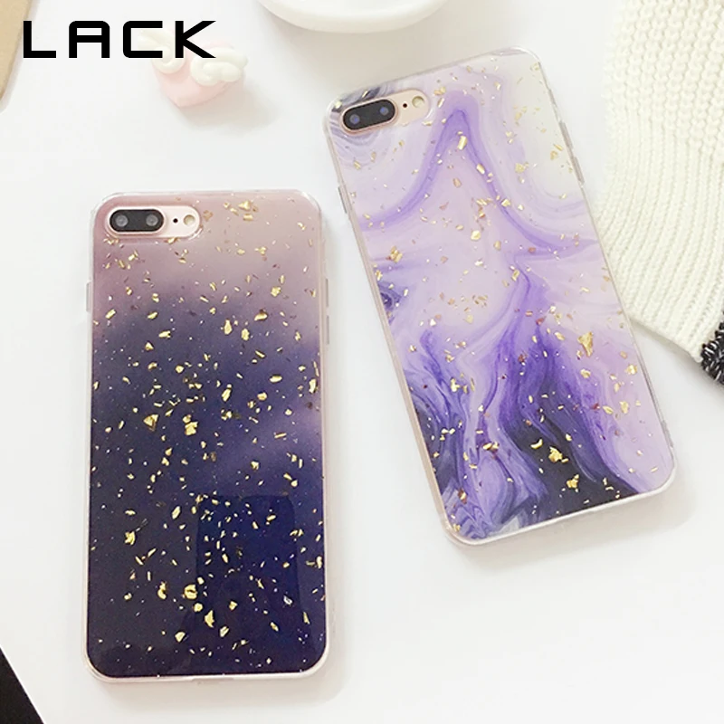 

LACK Glittle Bling Gold Foil Marble Phone Case For iphone XS Max X XR 6 6S 7 8 Plus Cover Fashion Luxury Cases Gradient Coque