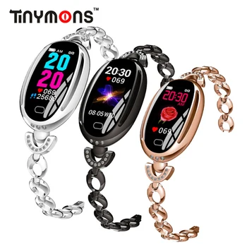 

Tinymons E68 Women Fashion Smart Bracelet Heart Rate Blood Pressure Monitor Smart Band Fitness Tracker Smart Watch Clock