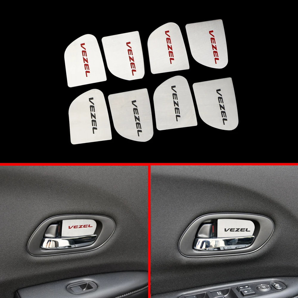 

4Pcs/Set Car Inner Door Bowl Decoration Cover Trim Stickers Fit for Honda Vezel HR-V HRV 2015 2016 2017 2018 2019 Accessories