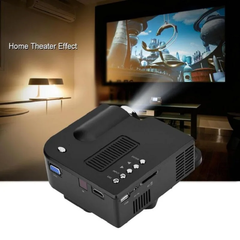 

Portable UC28+ Mini 1080P HD Projector Home Cinema Theater Upgraded HDMI Interface Home Entertainment Device Multimedia Player
