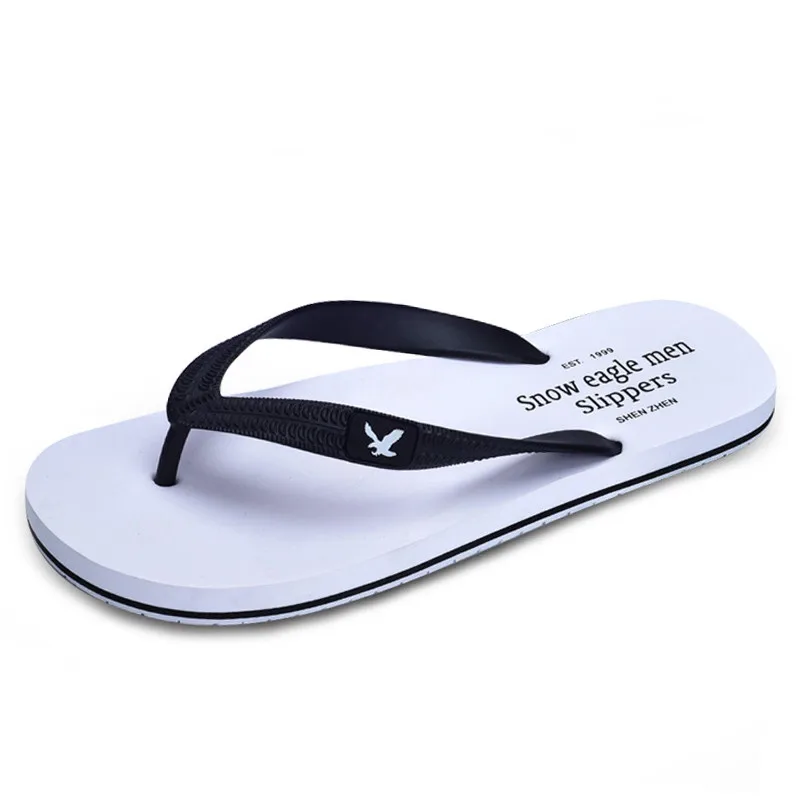 

Summer New Wave Slippers Slip Fashion Pinch Flip Flops Men's England Solid Color Men's Beach Sandals And Slippers Large Size