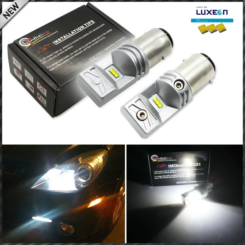 6000K Powered By Philips Luxen LED 1157 BAY15D P21/4W LED Bulbs For