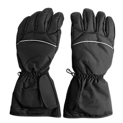 2018 зимние Водонепроницаемый перчатки с подогревом Батарея питание для мотоцикла Охота зимние теплые унисекс черные перчатки