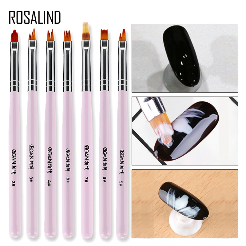 

ROSALIND Nail Polish Manicure 1PCS Optional Painting Brushes Professional Flower Drawing For DIY Nail Art Design