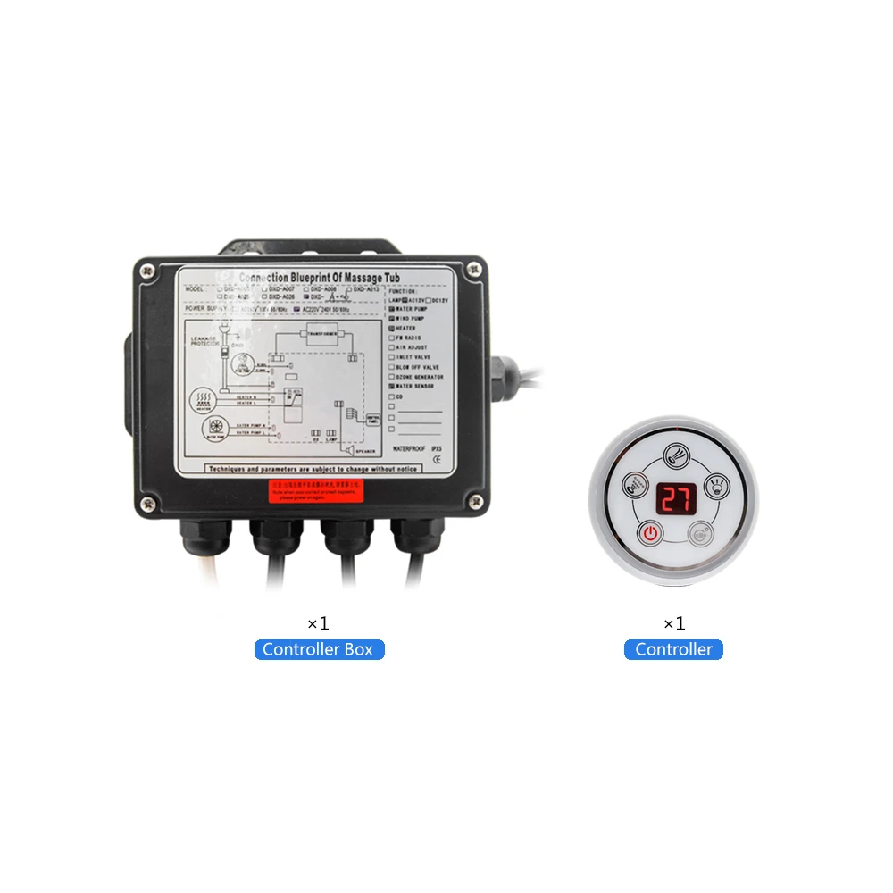 Painel de controle digital redondo da c.a. 110 v/220 v com tela lcd ce certificado spa combinação massagem água banheira controlador kits-2