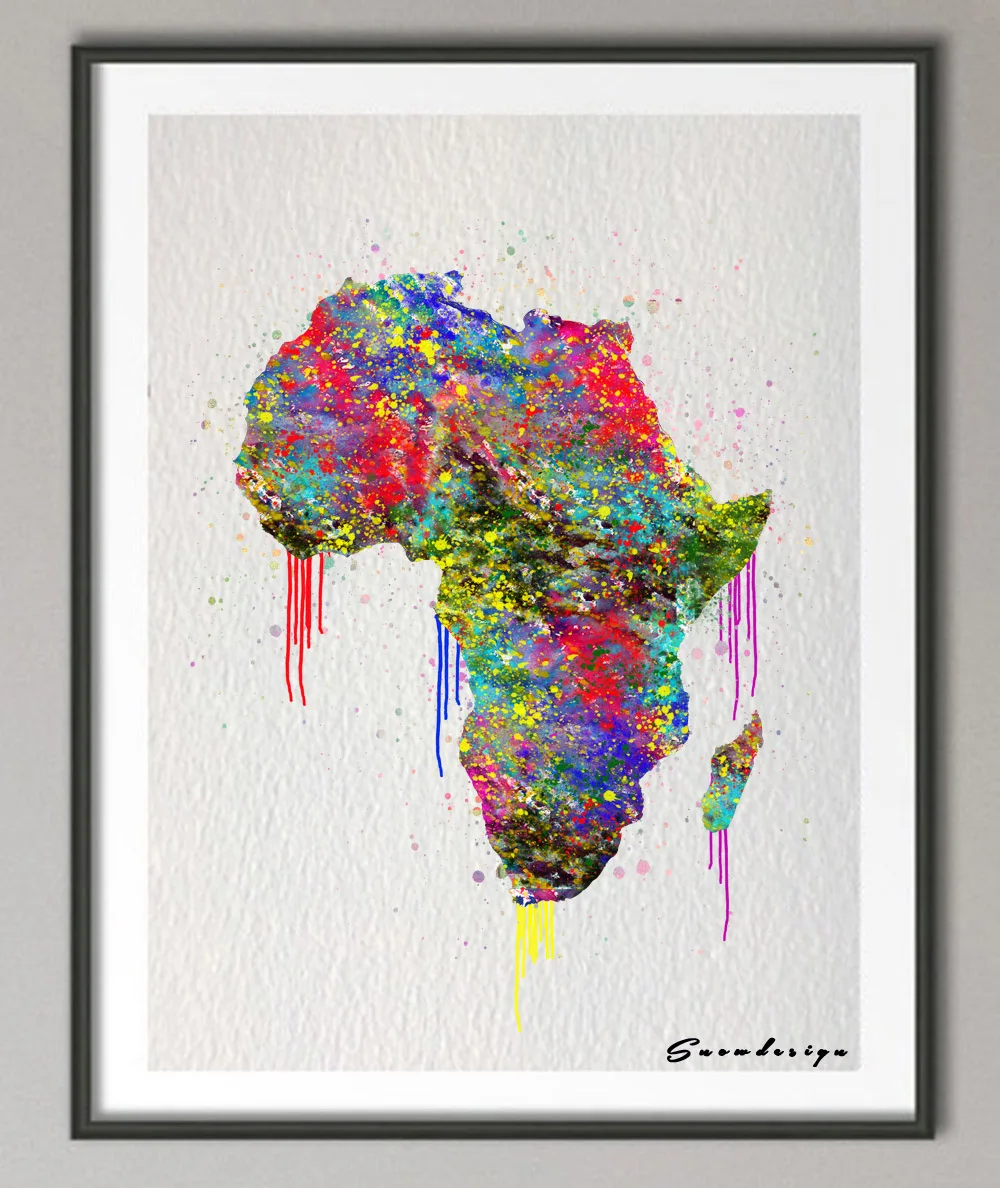 Rikivity Mapa Original De Africa Lienzo Pintura Moderna Arte