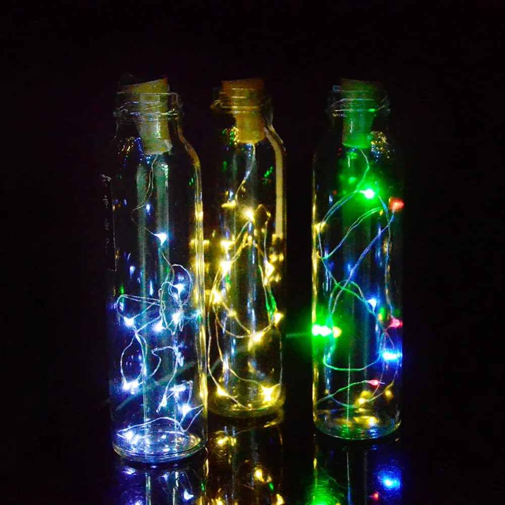1m LED Wine Cork Light 10leds Solar powered Wine Bottle Cork shaped