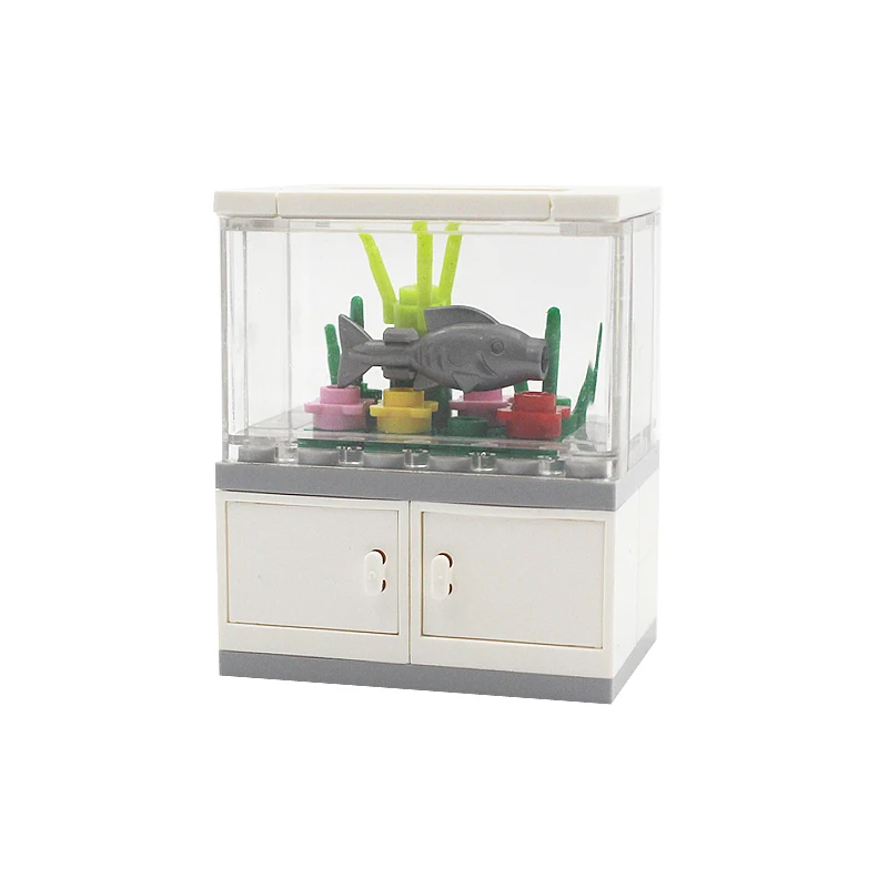 Single Fish Case Box Grass Fish Tank Building Blocks Bricks Legoingly MOC Accessories Parts Kits Set DIY Gifts Toys for Kids (2)