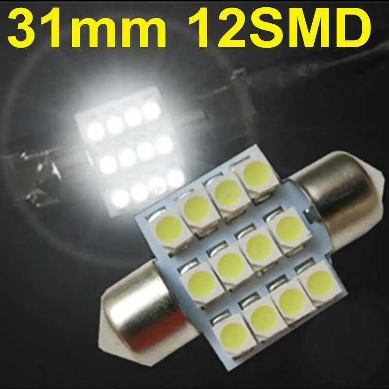 Белый 31 мм c5w из светодиодов 12 В 3528SMD DE3175 фестона интерьер путь освещение купола