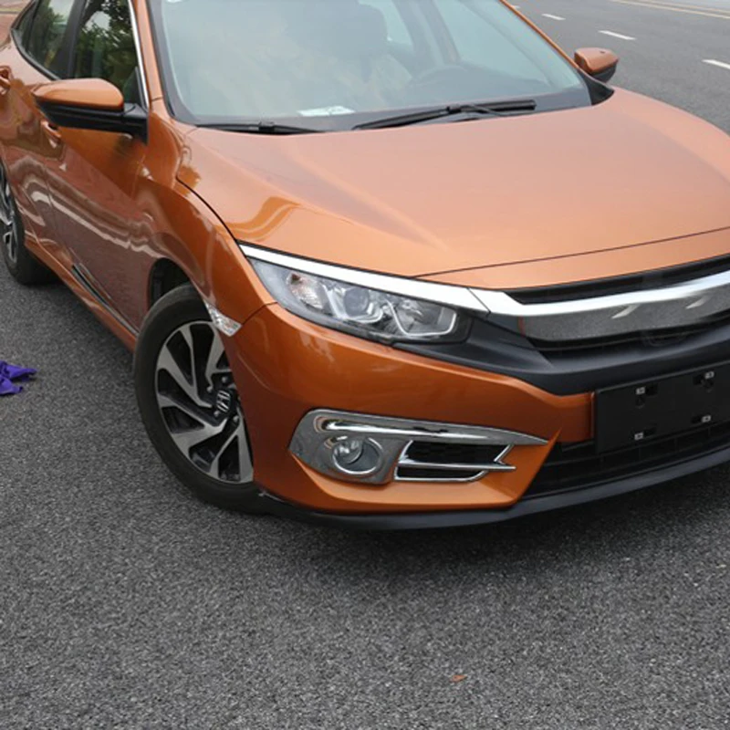 

Free Shipping High Quality ABS Chrome Front Fog lamps cover Trim Fog lamp shade Trim For Honda Civic