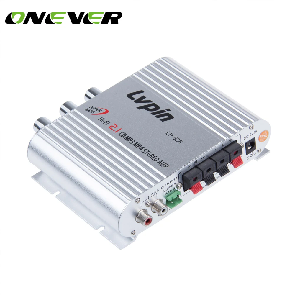 

Onever Car Amplifier 12V Mini Hi-Fi 2.1 Car Amplifier MP3 MP4 Stereo Player Audio Auto Sound Amplifier Subwoofer