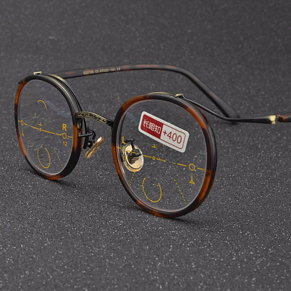 

S22105 Europe and the United States retro metal reading glasses frames men and women progressive multi-focus reading glasses JW