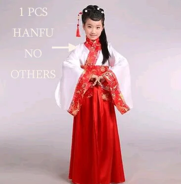 Hanfu/Детский костюм для китайского традиционного танца, костюм для девочек, одежда для сцены, одежда для восточных выступлений, праздничный наряд, народное платье DC1845 - Цвет: hanfu-style 4