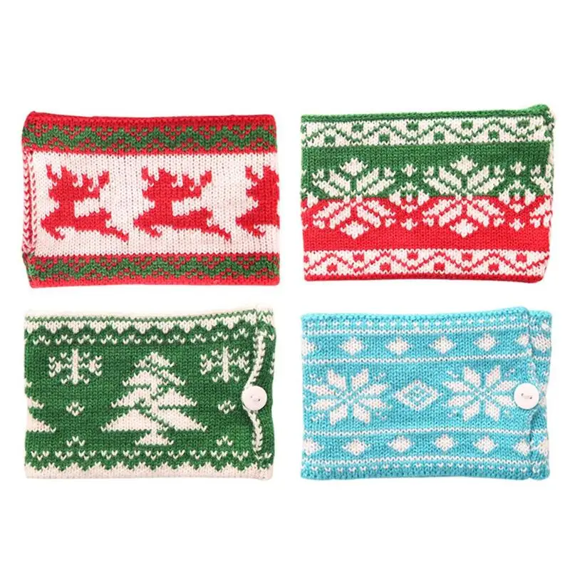 

Knitted Mug Coffee Tea Cup Sleeve Warmer Holder Christmas Table Decorations