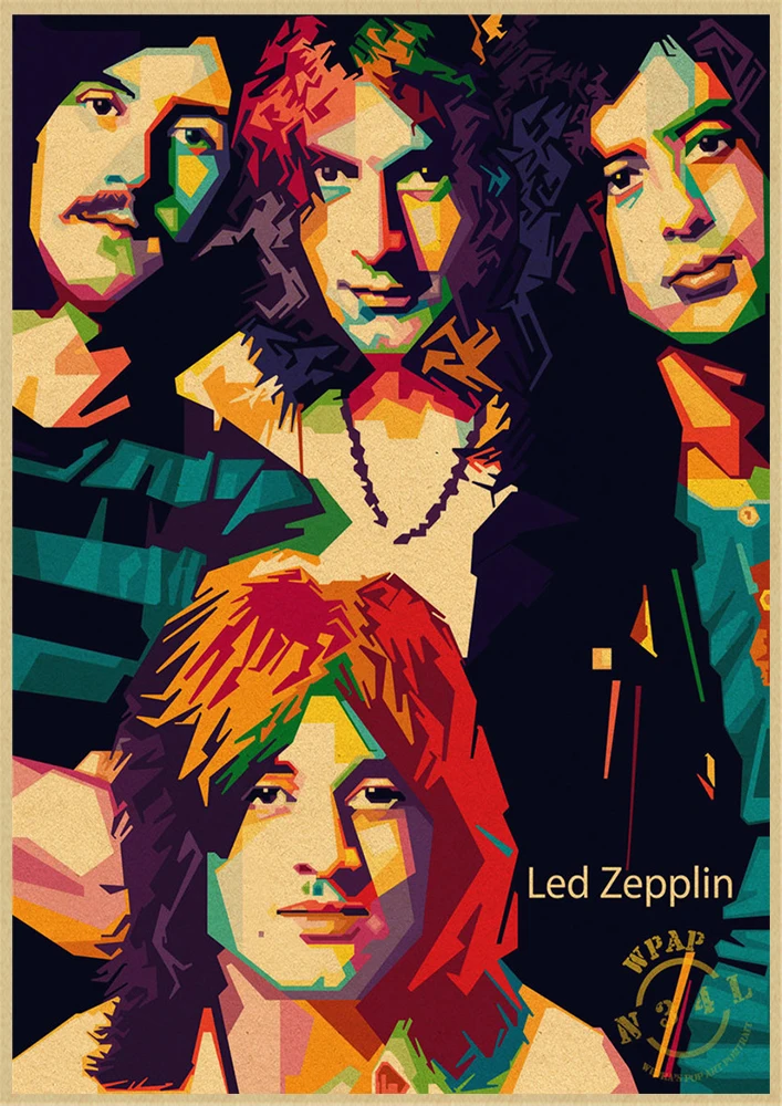 Led Zeppelin рок-музыка крафт-бумага постер для бара/Кафе Ретро плакат декоративной живописи - Цвет: Лиловый