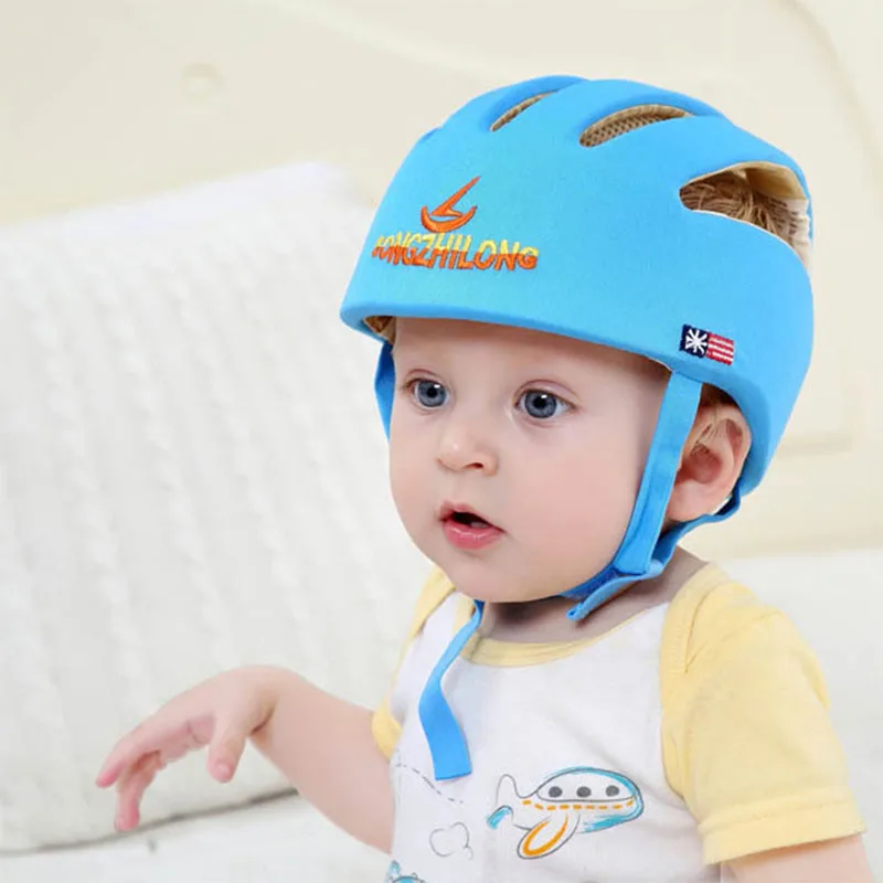 UNIKIDS Защитная шляпа для младенцев, защитный шлем для малышей, хлопок, детская летняя бейсболка, Детские кепки от солнца, одежда для девочек - Цвет: Небесно-голубой