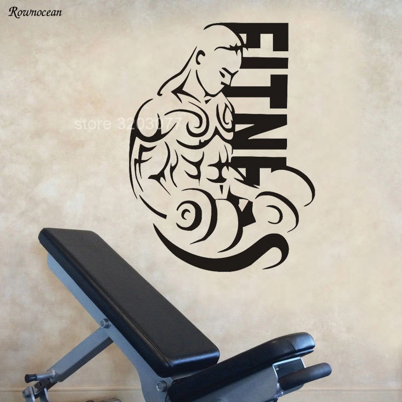 Man Gym Wall Sticker Fitness Sport Vinyl Sticker Home Wall Art Decor Interior Removable Design