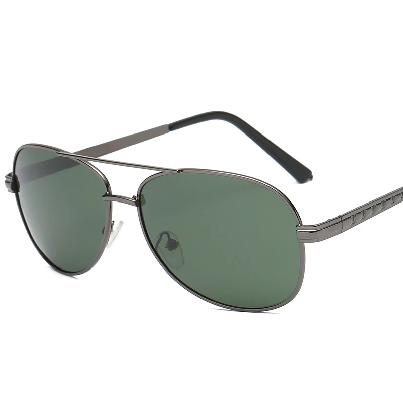 

2018 Fashion Men's Polarized Sunglasses Brand Metal Eye Summer Fashion Sun glasses Dark Green Lens