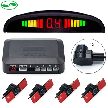 

DC 12V 16mm LED Display Auto Reversing Backup Flat Radar Detector Sensors Car Parking Monitor + 16mm Original Flat Sensor