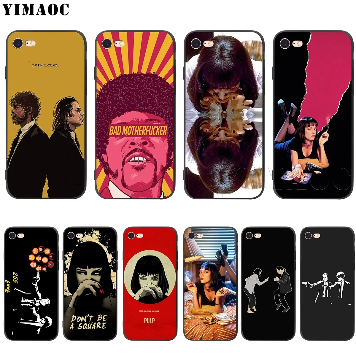 

YIMAOC Pulp Fiction Silicone Soft Case for iPhone 11 Pro XS Max XR X 8 7 6 6S Plus 5 5S SE